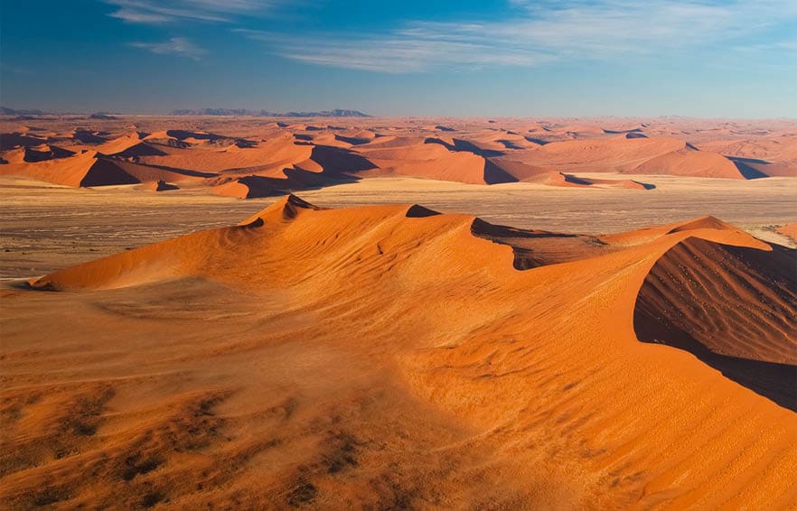 Dunes from Namib desert, Namibia. View from plane.