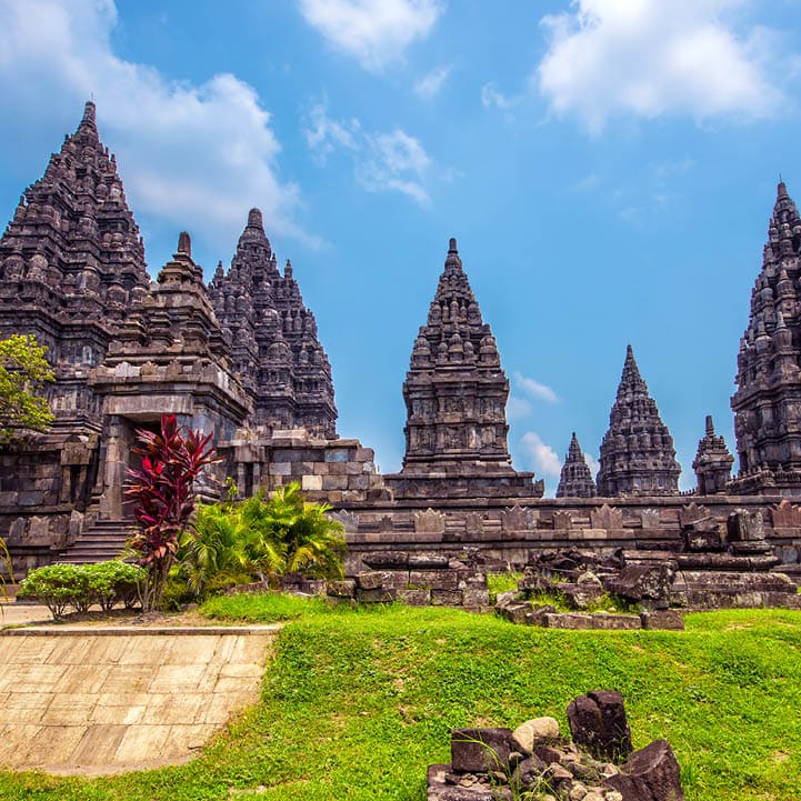 Sunny day in Prambanan temple Indonesia