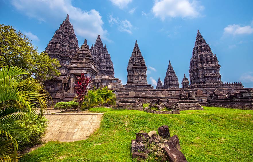 Sunny day in Prambanan temple Indonesia