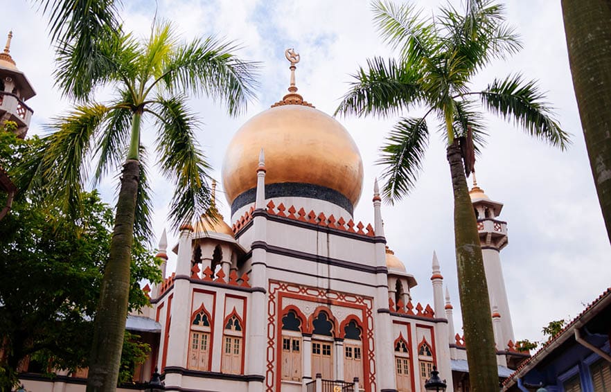 Golden dome of Masjid Sultan or Sultan mosque in Kampong Glam, Rochor district - Singapore