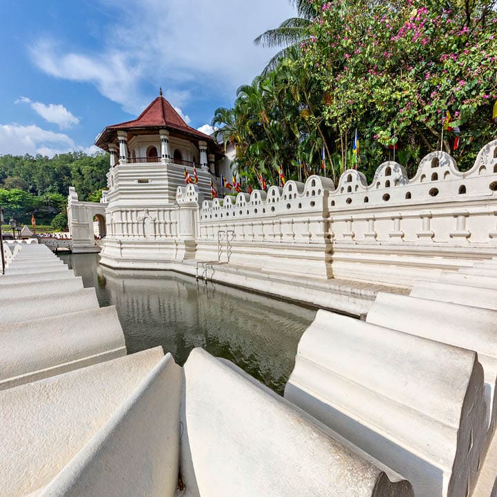 View over the Buddhist Temple of Tooth Relic in Kandy, Sri Lanka