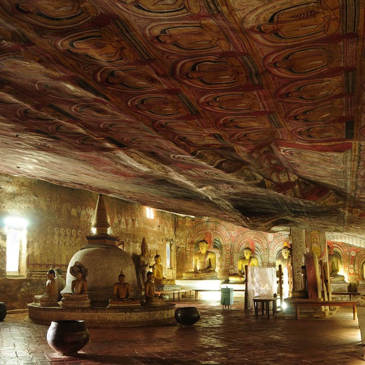 Wide angle image using a tripod of cave 2 the Royal Rock Temple a world UNESCO sight from the 1st century BC.
