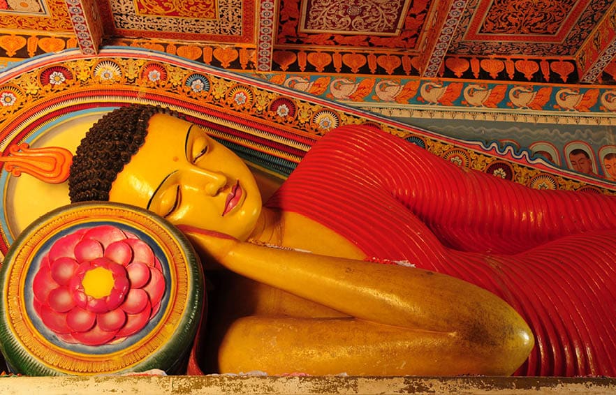 Wide angle image of reclining Buddha 'Ananda' from 207 BC , long exposure using tripod.