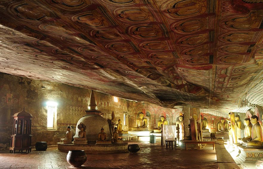 Wide angle image using a tripod of cave 2 the Royal Rock Temple a world UNESCO sight from the 1st century BC.
