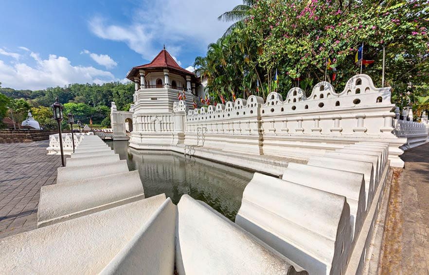 View over the Buddhist Temple of Tooth Relic in Kandy, Sri Lanka
