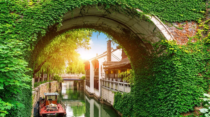 Suzhou, China is a famous water town with many ancient towns in the south of the Yangtze River.