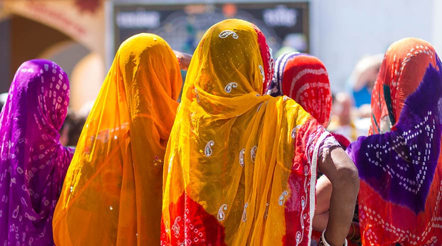 Traditional Indian women in Jodhpur, Rajasthan, India.