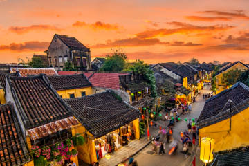 Hoi An, Vietnam: High view of Hoi An ancient town which is one of the most attractive destination for tourists.