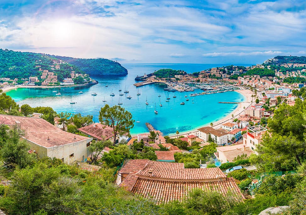 Panoramic view of Porte de Soller, Palma Mallorca, Spain