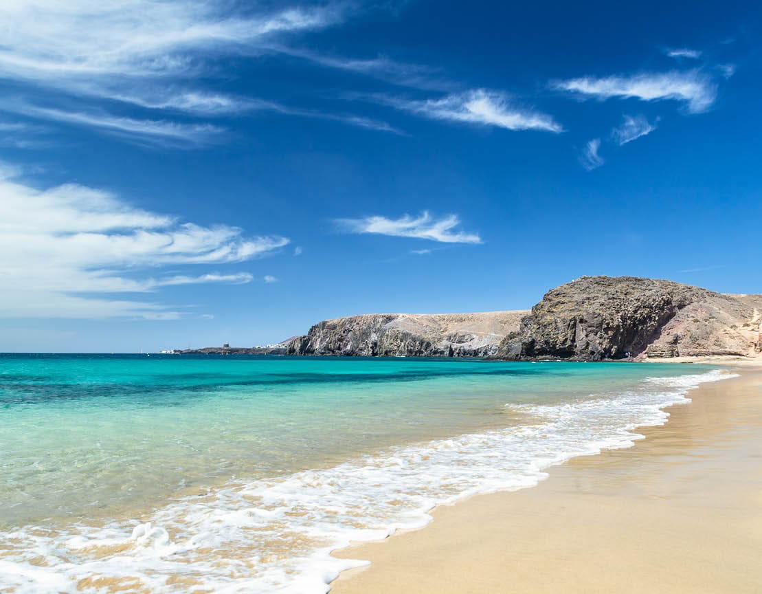 Papagayo, turquoise water beach in Lanzarote, Canary Islands, Spain
