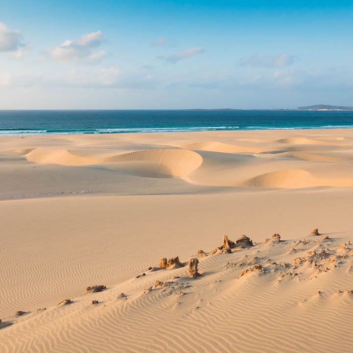 Sand dunes in Chaves beach Praia de Chaves in Boavista Cape Verde - Cabo Verde