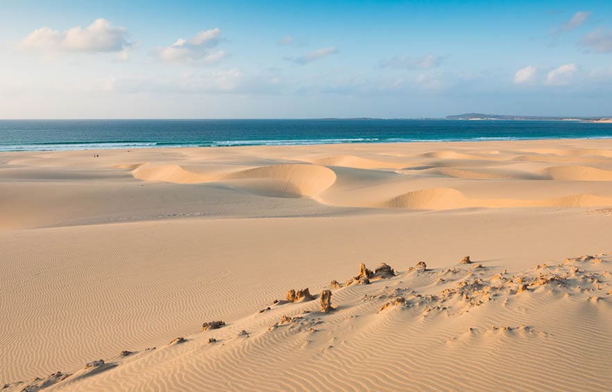 Sand dunes in Chaves beach Praia de Chaves in Boavista Cape Verde - Cabo Verde