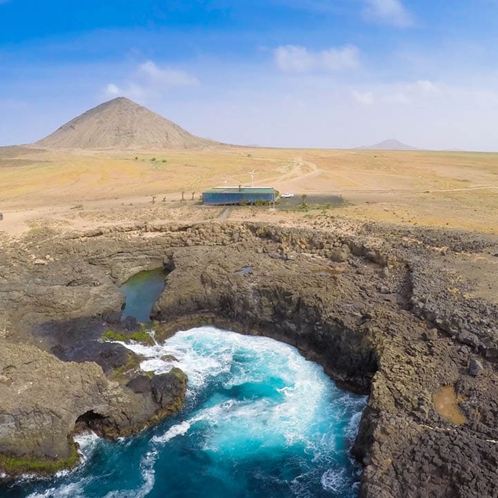 Aerial view of Buracona in sal Island Cape Verde - Cabo Verde