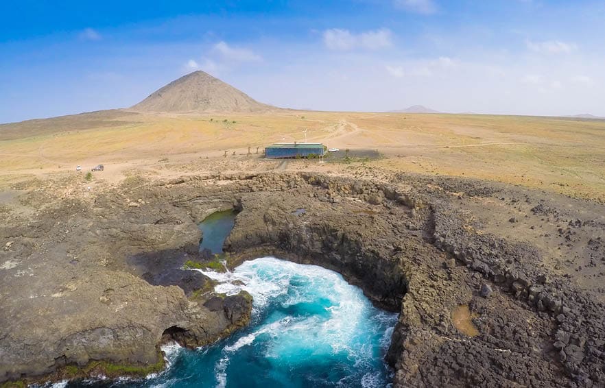 Aerial view of Buracona in sal Island Cape Verde - Cabo Verde
