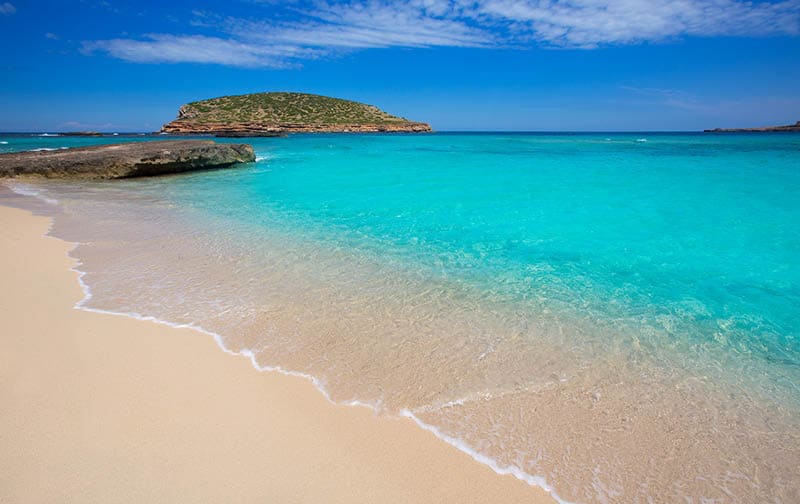 Ibiza Cala Conta Comte beach in San Jose at Balearic Islands Spain