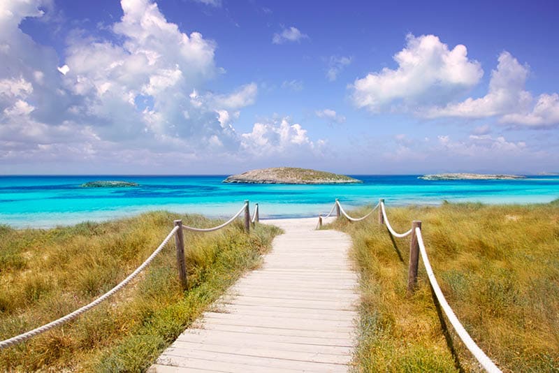 beach way to Illetas paradise beach Formentera Balearic islands