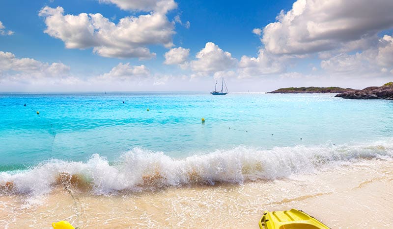 Majorca Playa de Illetas Balneario beach in Mallorca Bendinat Calvia at Balearic islands of spain