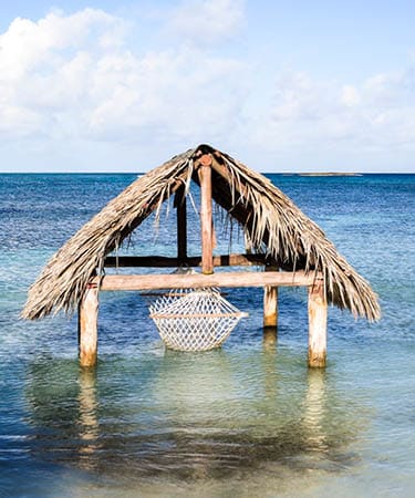 Paradise beach in Cayo Santa Maria, Cuba. View of a perfect desert coast with white sand and blue turquoise sea.