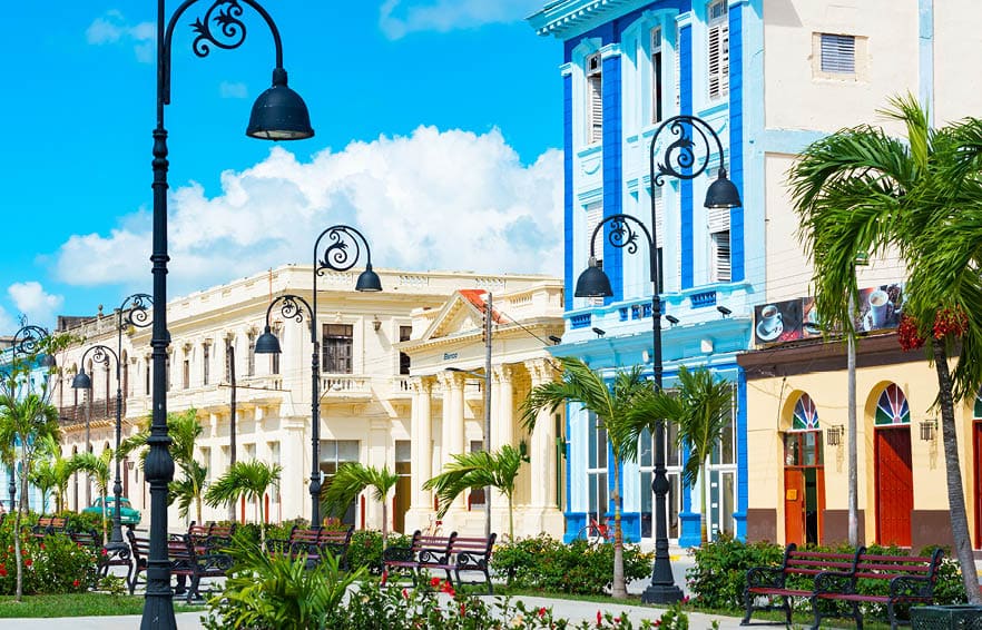 Cityscape and architecture view from the old town in Santa Clara in Cuba - Serie Cuba Reportage