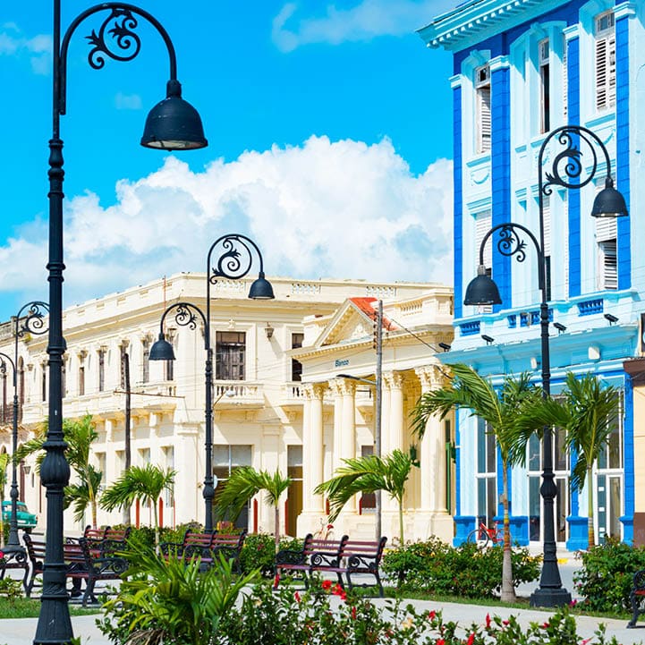 Cityscape and architecture view from the old town in Santa Clara in Cuba - Serie Cuba Reportage