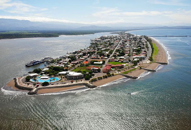Aerial view of puntarenas in Costa Rica