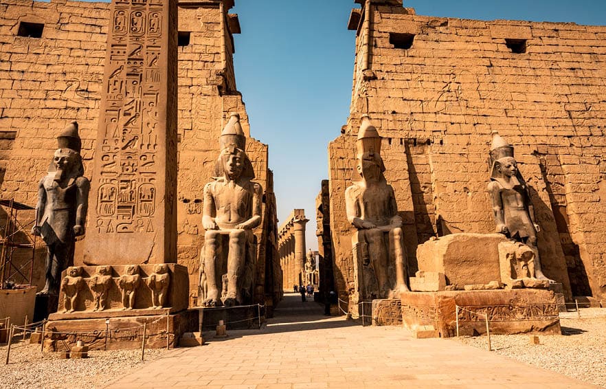 Statues in the entrance of the Temple of Luxor