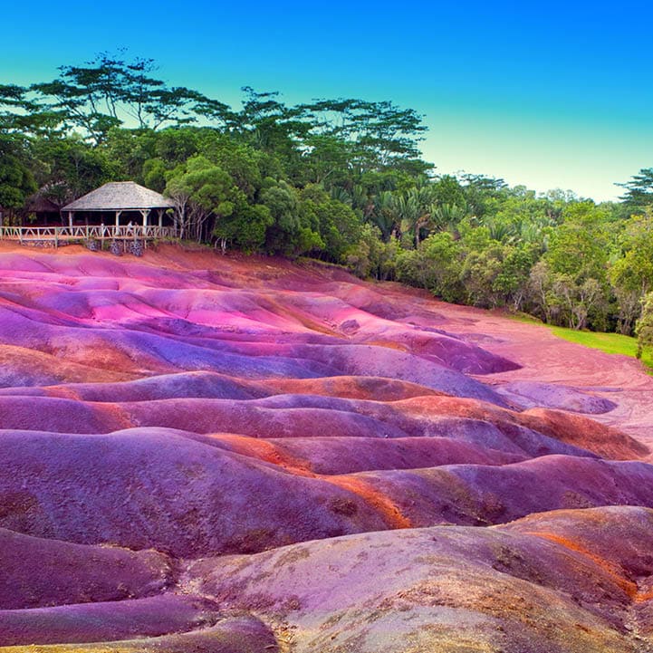 The most famous tourist place of Mauritius - earth of seven colors