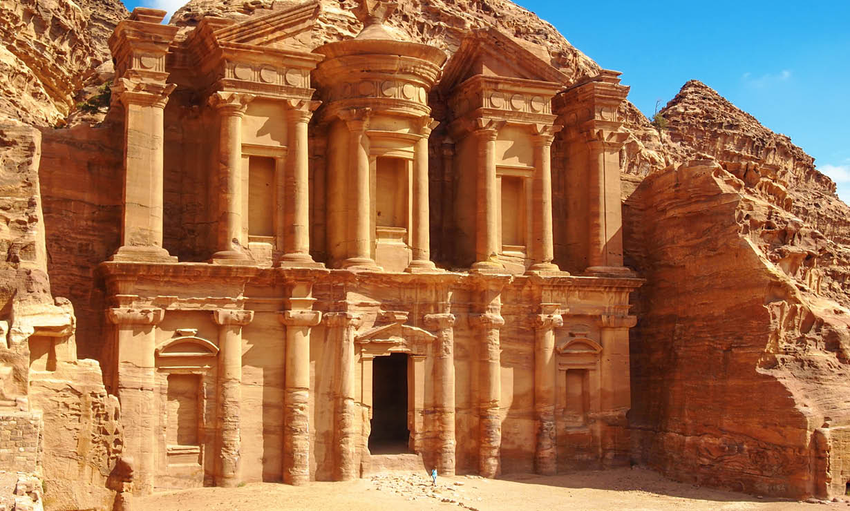 Ancient temple in Petra, Jordan