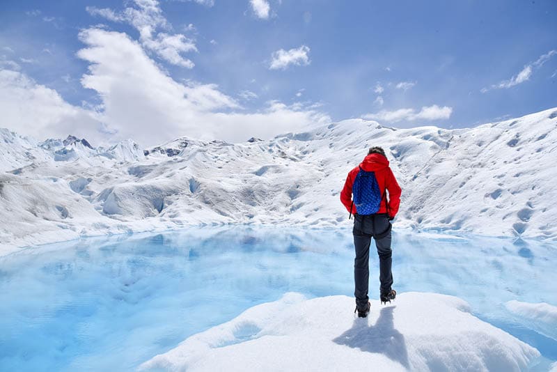 Walking girl in perito moreno
