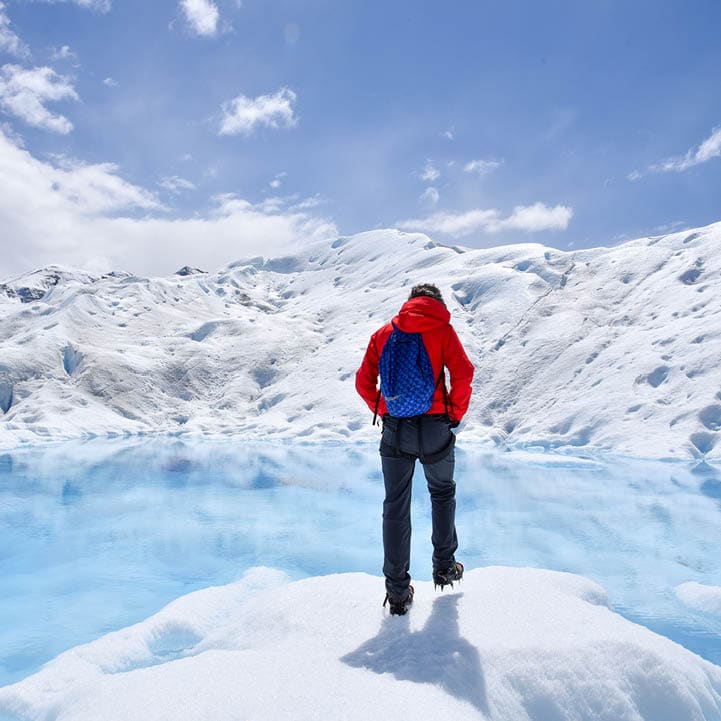 Walking girl in perito moreno