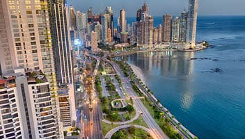 Panama City Skyline on summer night