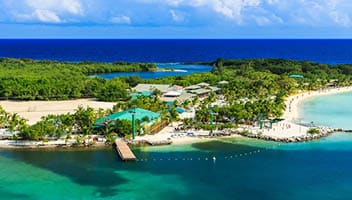 Panoramic view of the Roatan Island, Honduras
