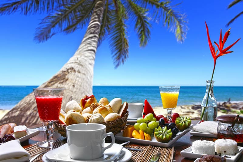 breakfast room on the beach