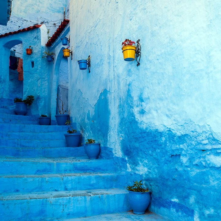 Chefchaouen is a blue city in the north of Morocco. The place is named after the mountain tops behind the village which look like two horns of a goat (chaoua). Chefchaouen is a touristic place with many visitors from all over the world.Morocco,North Africa,Nikon D3x