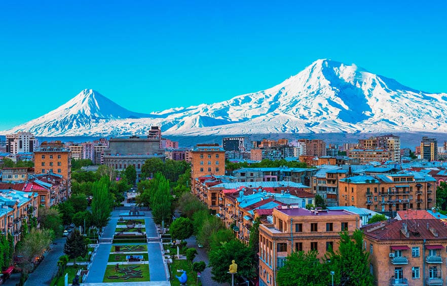 view of mountain Ararat and Yerevan city 23/4/2018
