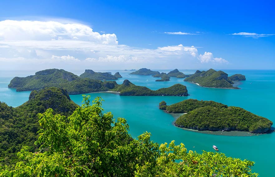 View of Ang Thong National Marine Park, Thailand,Seascape background,