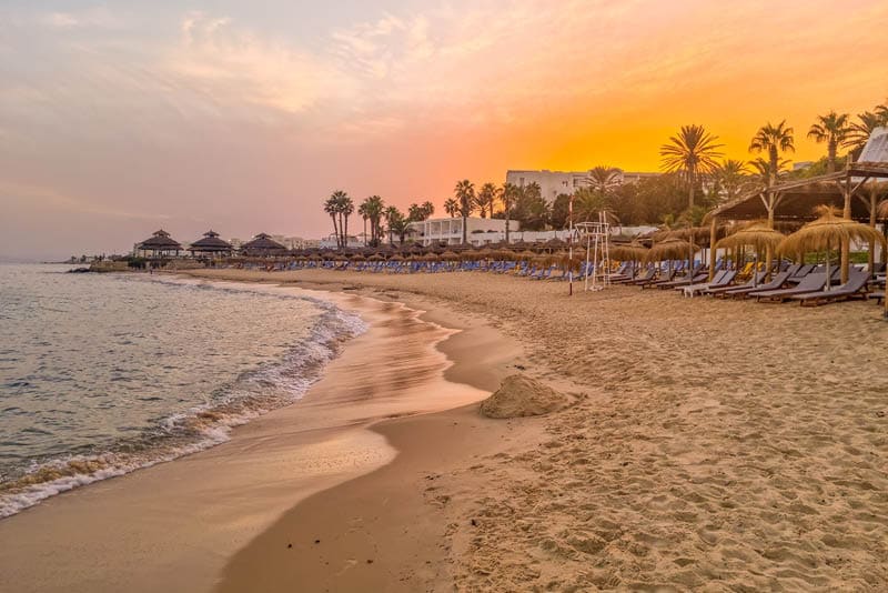 Landscape in a beach in Hammamet, Tunisia
