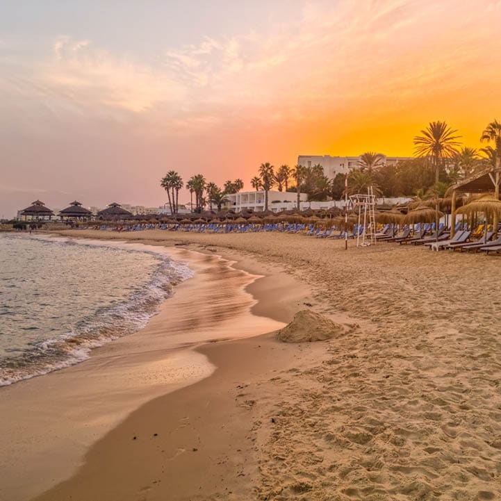 Landscape in a beach in Hammamet, Tunisia