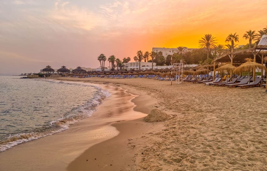 Landscape in a beach in Hammamet, Tunisia