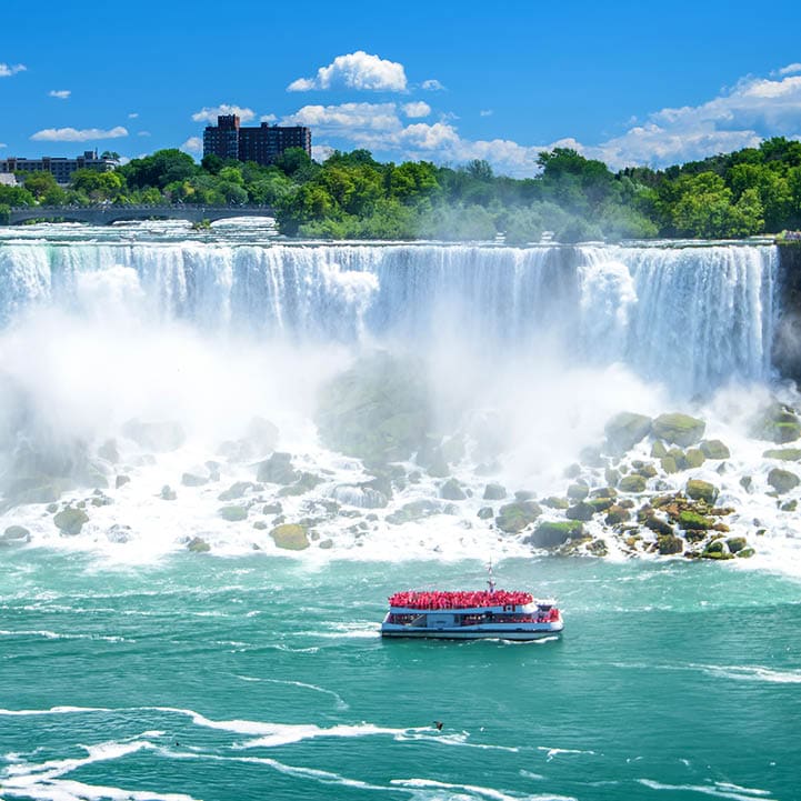 Beautiful Niagara Falls on a clear sunny day. Niagara, Canada