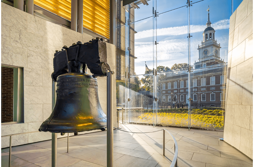 Liberty Bell old symbol of American freedom in Philadelphia Pennsylvania, USA