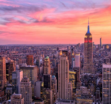 New York City Midtown with Empire State Building at Amazing Sunset