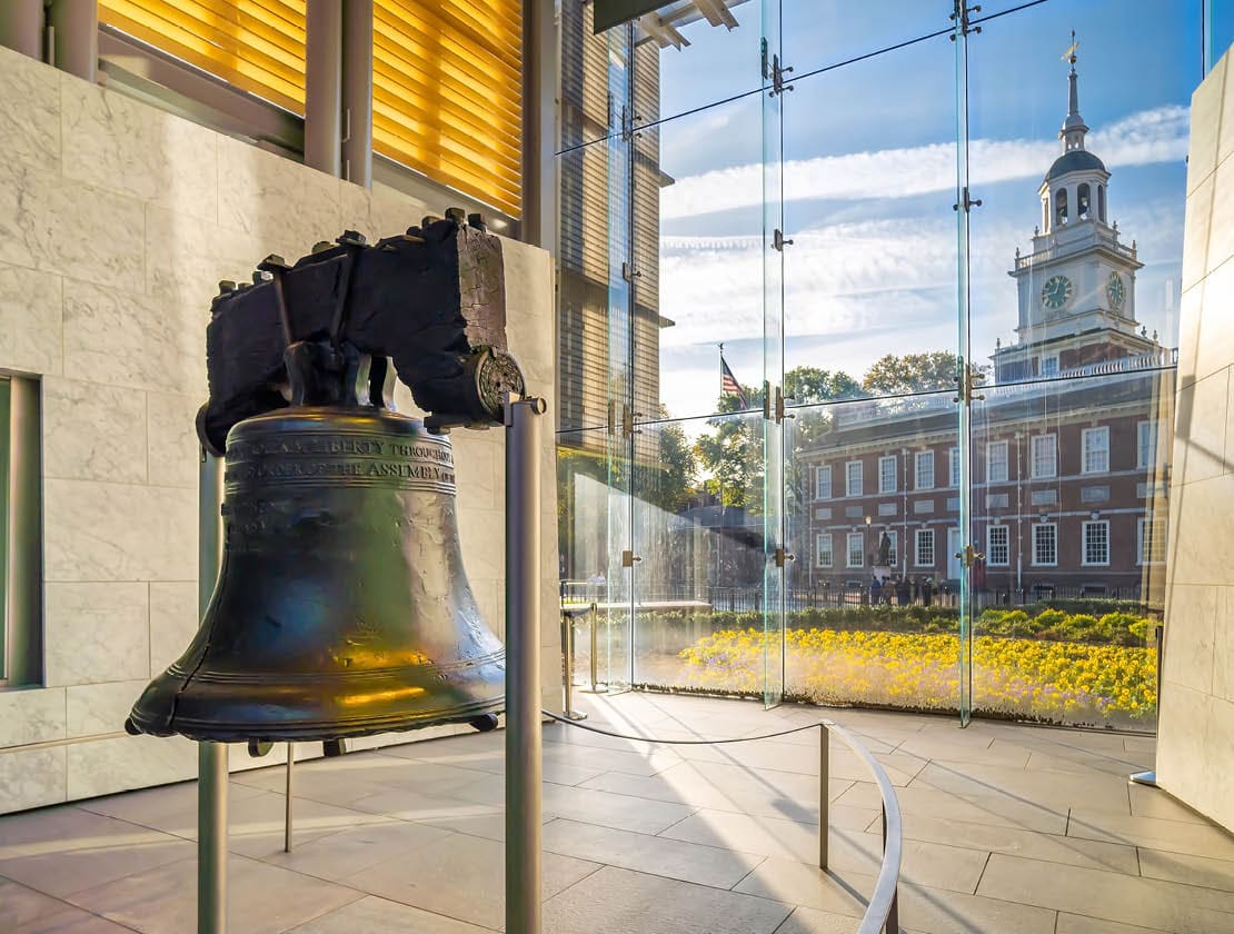 Liberty Bell old symbol of American freedom in Philadelphia Pennsylvania, USA